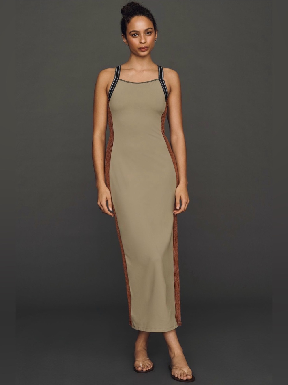 Daily Practice by Anthropologie Open Back Column Midi Dress